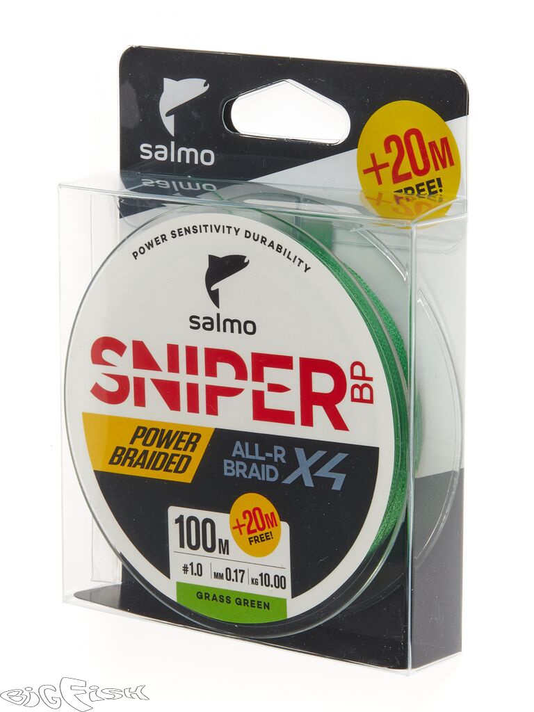 картинка Шнур плетёный Salmo Sniper BP ALL R BRAID х4 Grass Green 120/017 от магазина BigFish