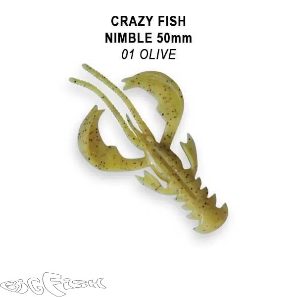 картинка Cиликон съедобный Crazy Fish Nimble 2.0" 50-50-1-6-F плавающие 8шт. от магазина BigFish