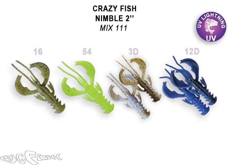 картинка Cиликон съедобный Crazy Fish Nimble 2.0" 50-50-M111-6-F плавающие 8шт. от магазина BigFish