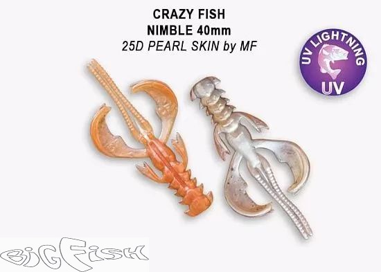 картинка Cиликон съедобный Crazy Fish Nimble 1.6" 49-40-25d-6 9шт. от магазина BigFish