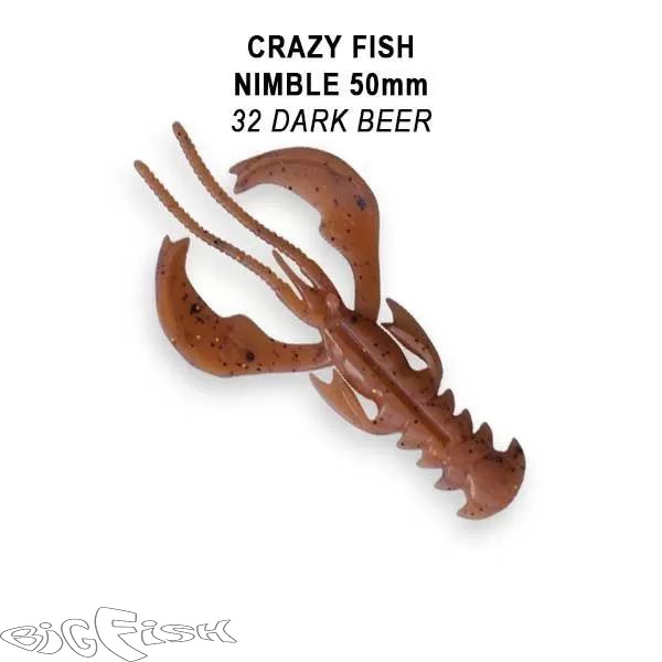 картинка Cиликон съедобный Crazy Fish Nimble 2.0" 50-50-32-6-F плавающие 8шт. от магазина BigFish