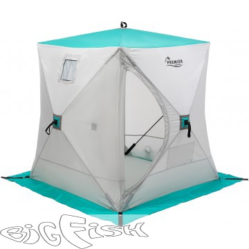 картинка Палатка зимняя Куб 1,5х1,5 biruza/gray (PR-ISC-150BG) PREMIER от магазина BigFish