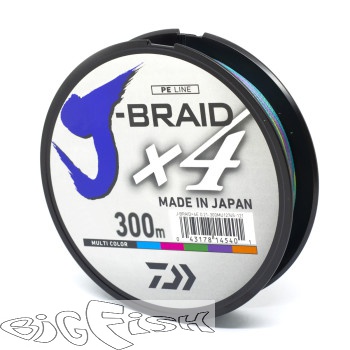 картинка Шнур Daiwa J-BRAID X4E 0.19MM-300M MULTI COLOR от магазина BigFish