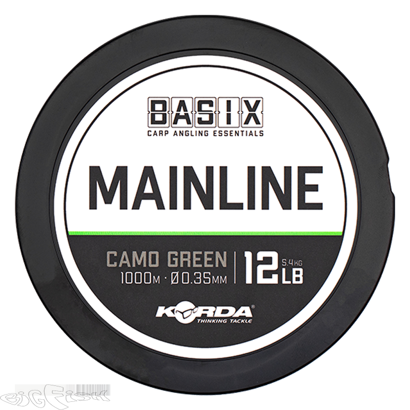 картинка KORDA Леска Basix Main Line 0,35мм 1000м 12lb Camo green от магазина BigFish