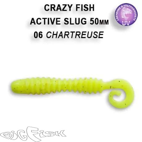 картинка Твистер съедобный Crazy Fish ACTIVE SLUG 2" 29-50-6-6  10шт. от магазина BigFish