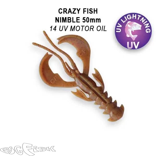 картинка Cиликон съедобный Crazy Fish Nimble 2.0" 50-50-14-6-F плавающие 8шт. от магазина BigFish