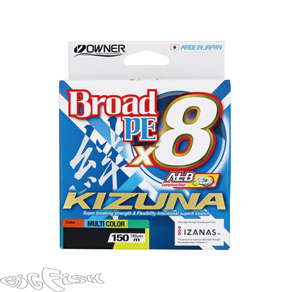 картинка Шнур Owner Kizuna X8 Broad PE multi color 10м 150м 0,13мм 6,7кг от магазина BigFish