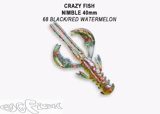 картинка Cиликон съедобный Crazy Fish Nimble 1.6" 49-40-68-6 9шт. от магазина BigFish