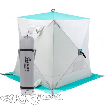 картинка Палатка зимняя Куб 1,5х1,5 biruza/gray (PR-ISC-150BG) PREMIER от магазина BigFish