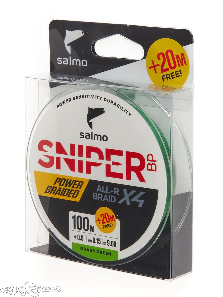 картинка Шнур плетёный Salmo Sniper BP ALL R BRAID х4 Grass Green 120/015 от магазина BigFish