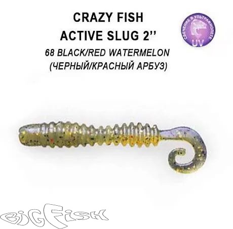 картинка Твистер съедобный Crazy Fish ACTIVE SLUG 2" 29-50-68-6  10шт. от магазина BigFish