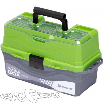 картинка Ящик для снастей Tackle Box трехполочный зеленый NISUS от магазина BigFish