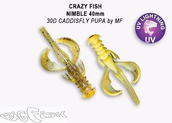 картинка Cиликон съедобный Crazy Fish Nimble 1.6" 49-40-30d-6 9шт. от магазина BigFish