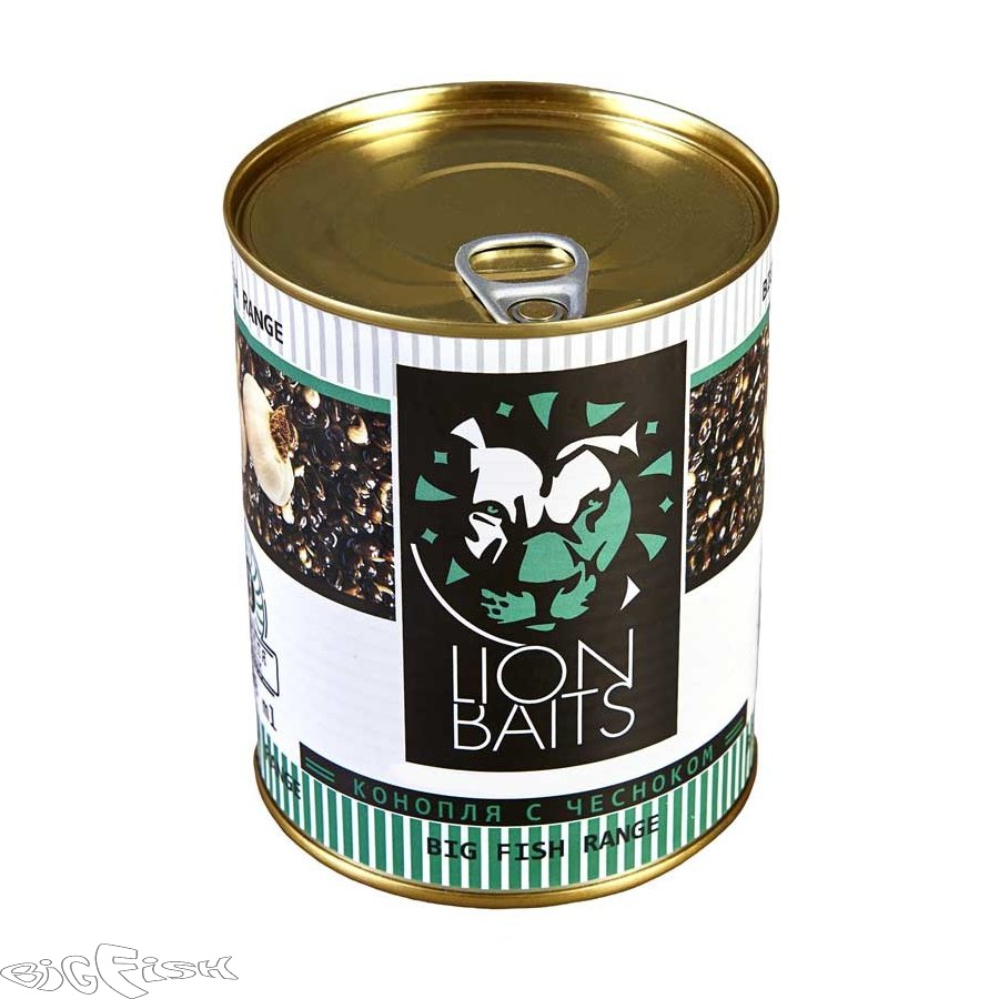 картинка Зерновая смесь LION BAITS Hempseed with Garlic Конопля с чесноком 900мл от магазина BigFish