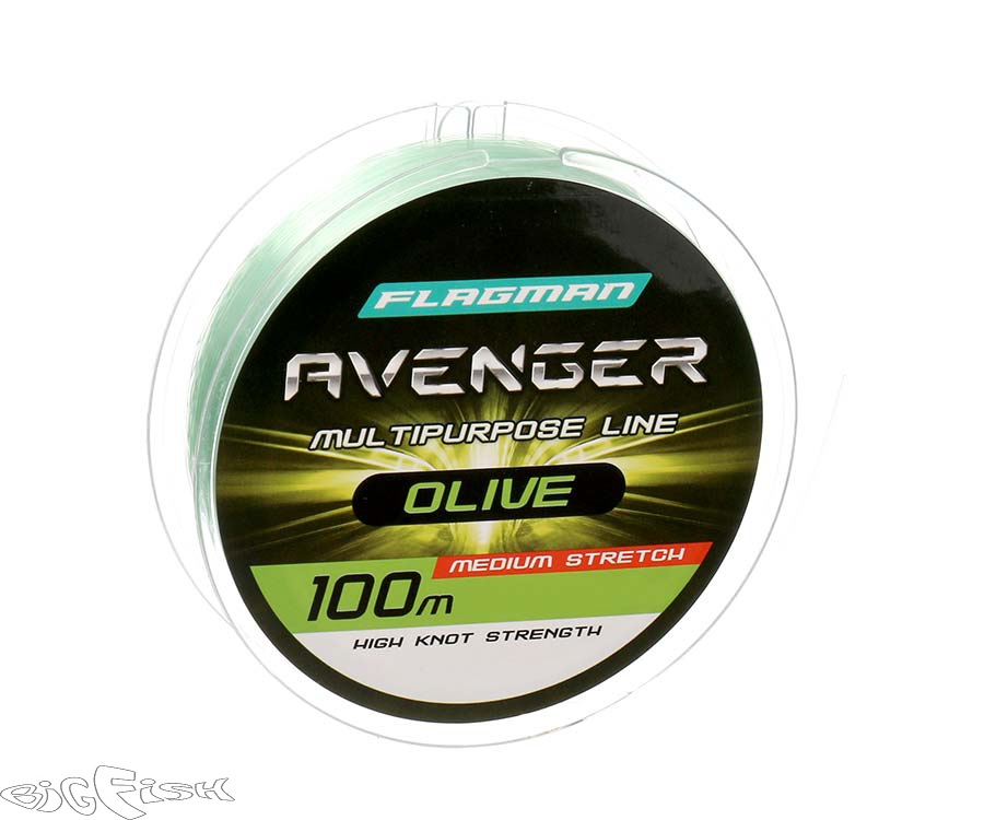 картинка FLAGMAN Леска Avenger Olive Line 100м 0,45мм 18,8кг/41,4lb от магазина BigFish