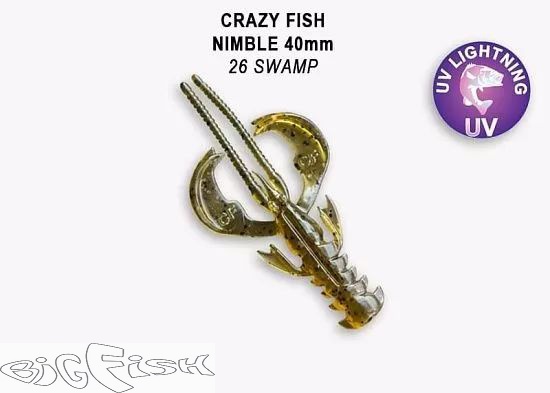 картинка Cиликон съедобный Crazy Fish Nimble 1.6" 49-40-26-6 9шт. от магазина BigFish