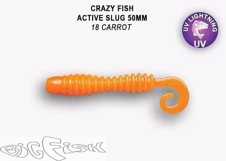 картинка Твистер съедобный Crazy Fish ACTIVE SLUG 2" 29-50-18-6 10шт. от магазина BigFish