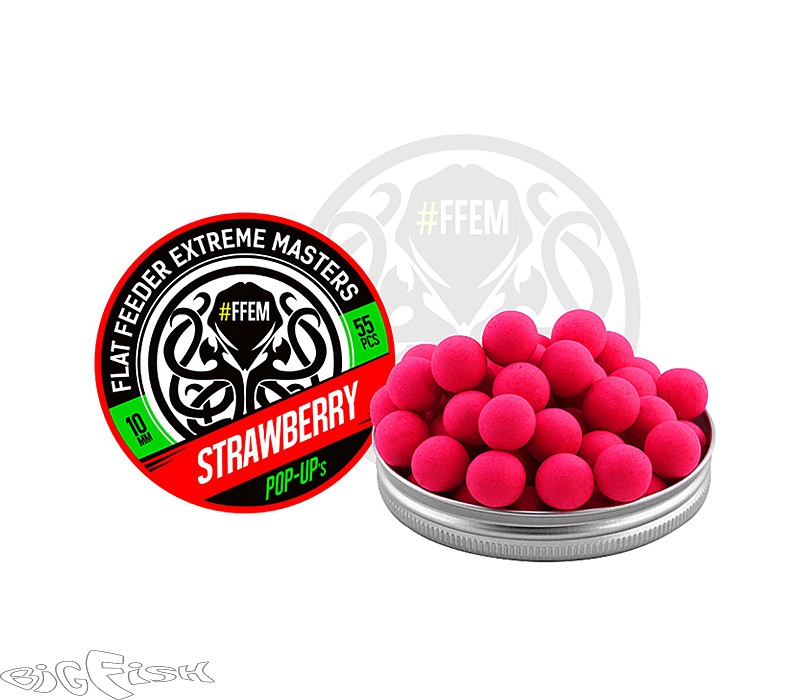 картинка Бойлы плавающие FFEM Pop-Up Strawberry 10mm от магазина BigFish