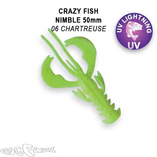 картинка Cиликон съедобный Crazy Fish Nimble 2.0" 50-50-6-6-F плавающие 8шт. от магазина BigFish