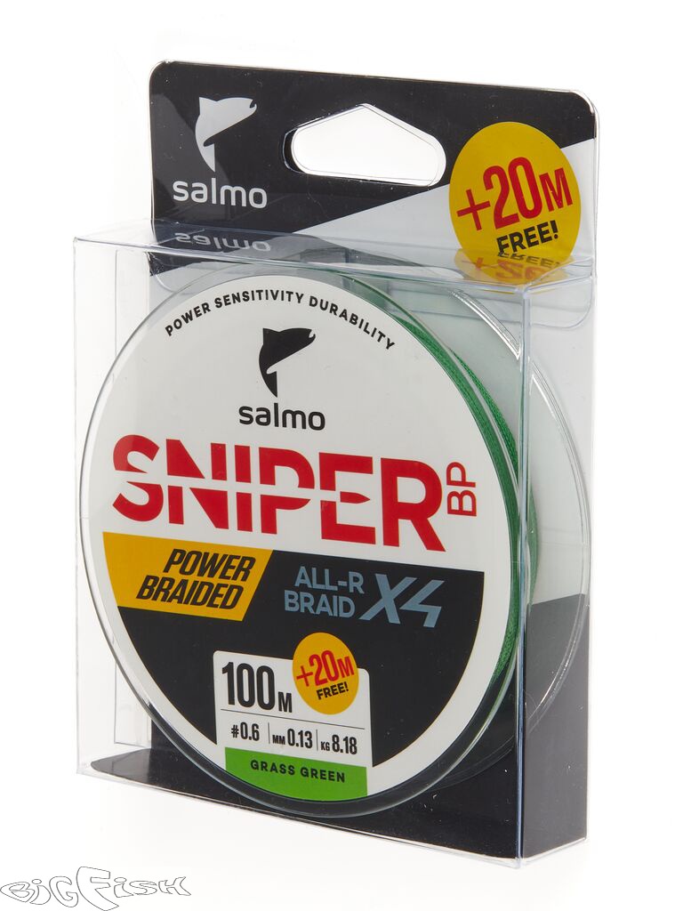 картинка Шнур плетёный Salmo Sniper BP ALL R BRAID х4 Grass Green 120/013 от магазина BigFish